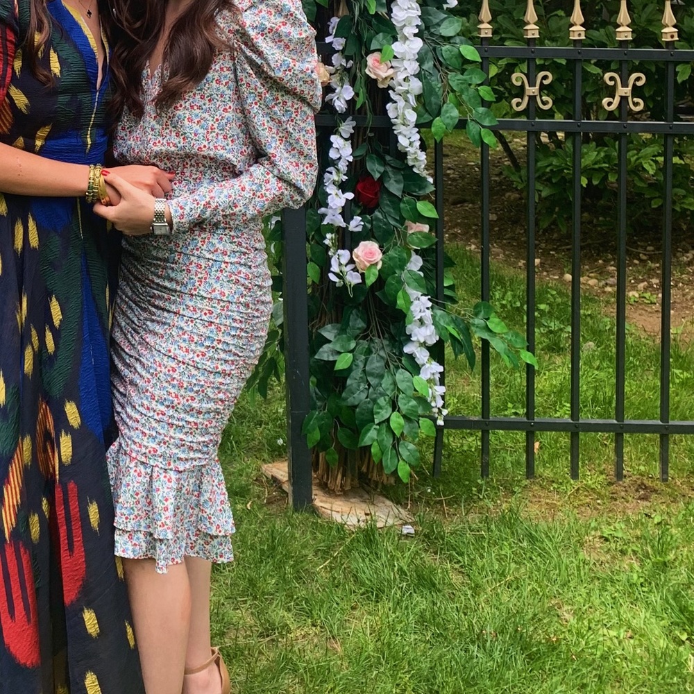 Notes Du Nord floral long sleeve midi dress